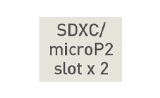 SDXC/microP2カードスロットx2基装備